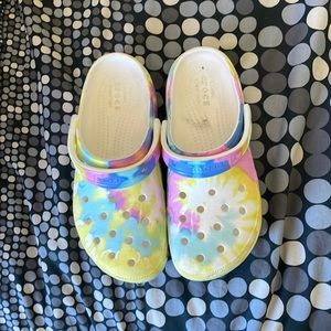 Tye Dye Platform Crocs
